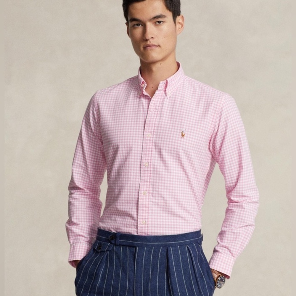 RALPH LAUREN | Mens‎ 2XLT 2TGL Tall Pink Gingham Checked Shirt